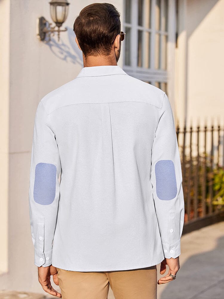 Classic Solid Long Sleeve Button Shirt with Chest Pocket (US Only)