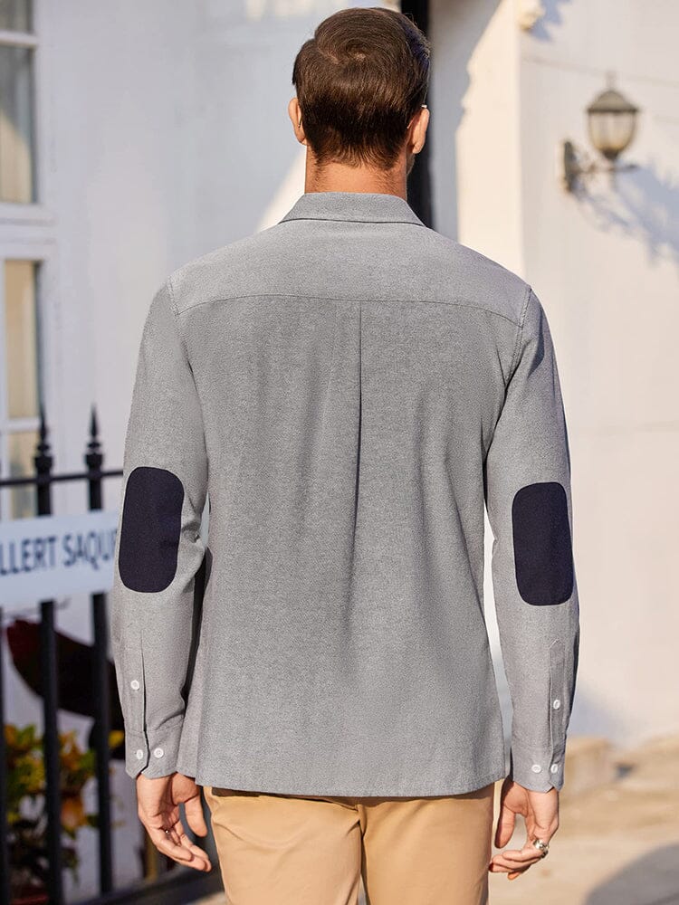 Classic Solid Long Sleeve Button Shirt with Chest Pocket (US Only)