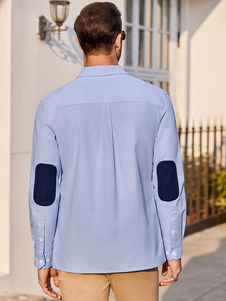 Classic Solid Long Sleeve Button Shirt with Chest Pocket (US Only)