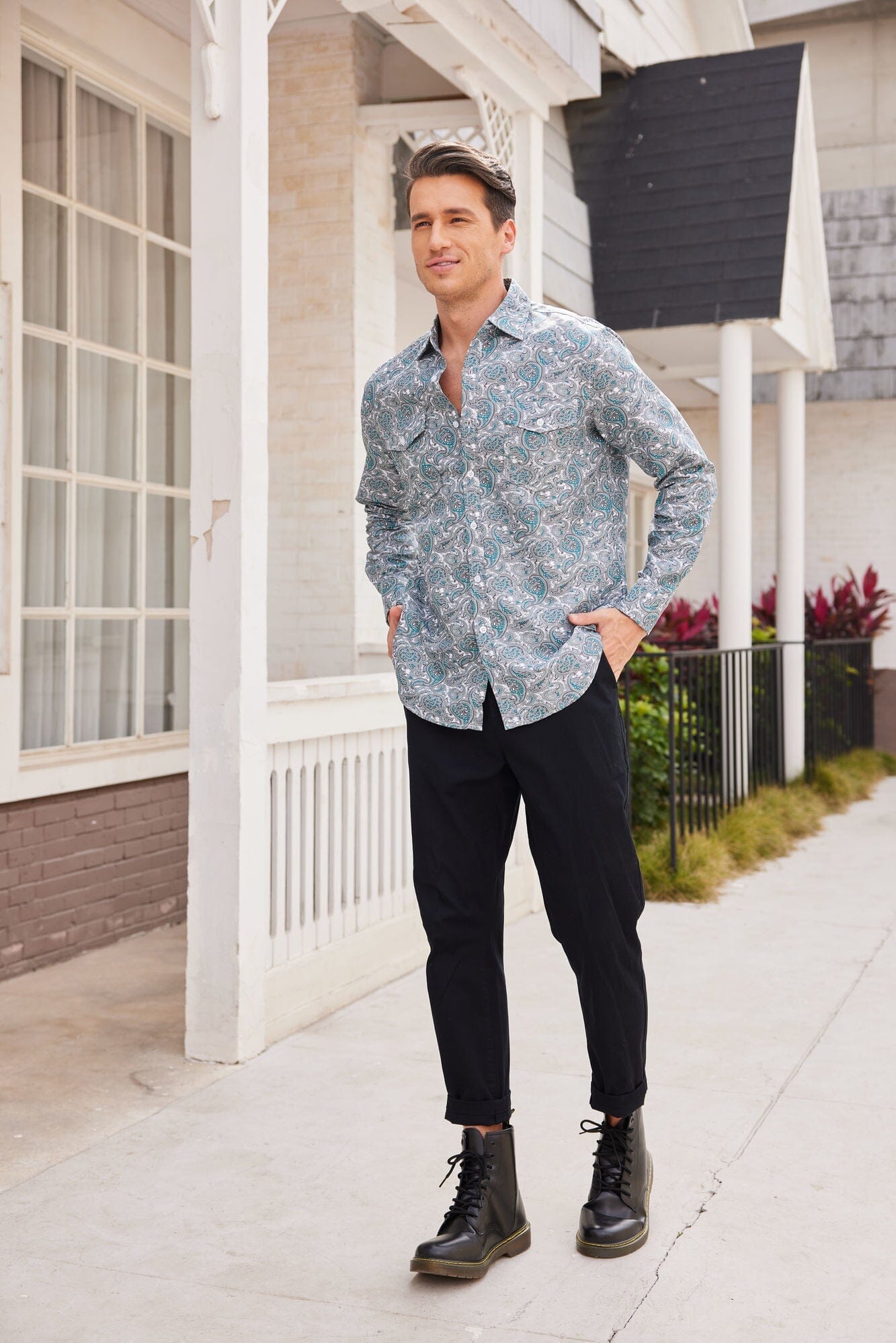 Floral Dress Slim Shirt (US Only)