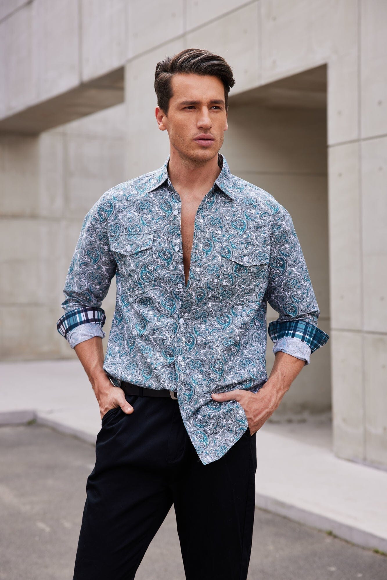 Floral Dress Slim Shirt (US Only)