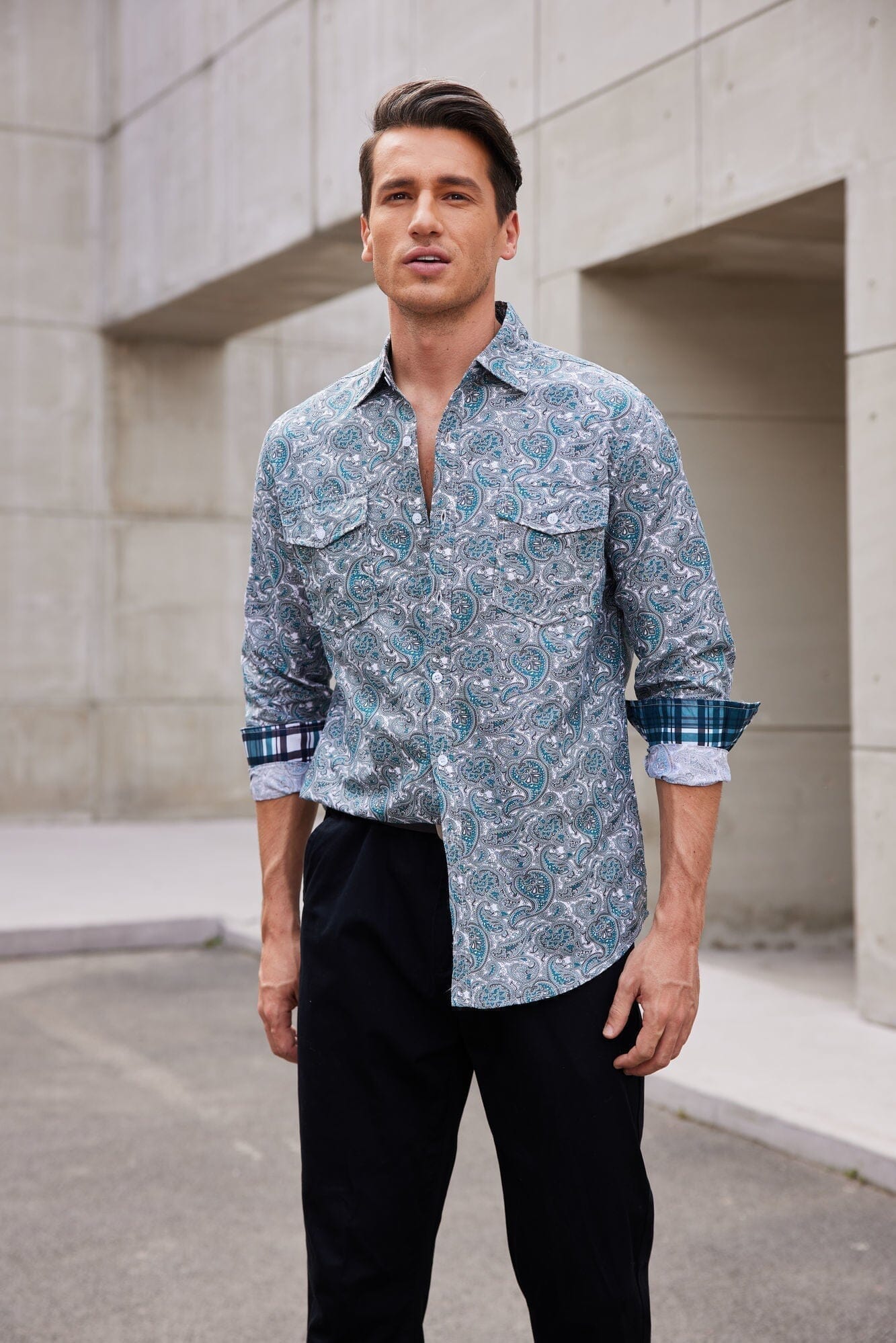 Floral Dress Slim Shirt (US Only)