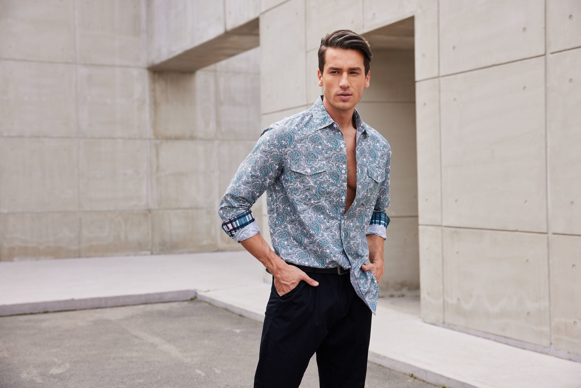 Floral Dress Slim Shirt (US Only)