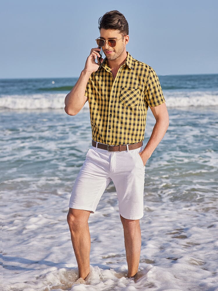 Casual Short Sleeve Plaid Shirt (US Only)