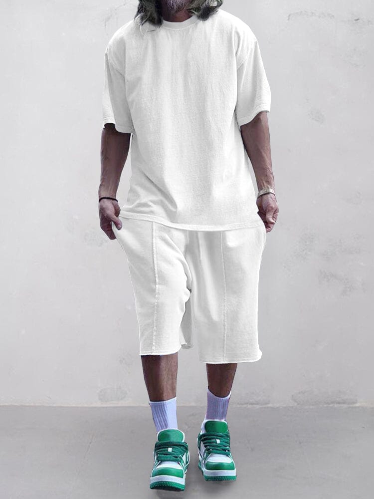 Casual Solid Color Tracksuits Set