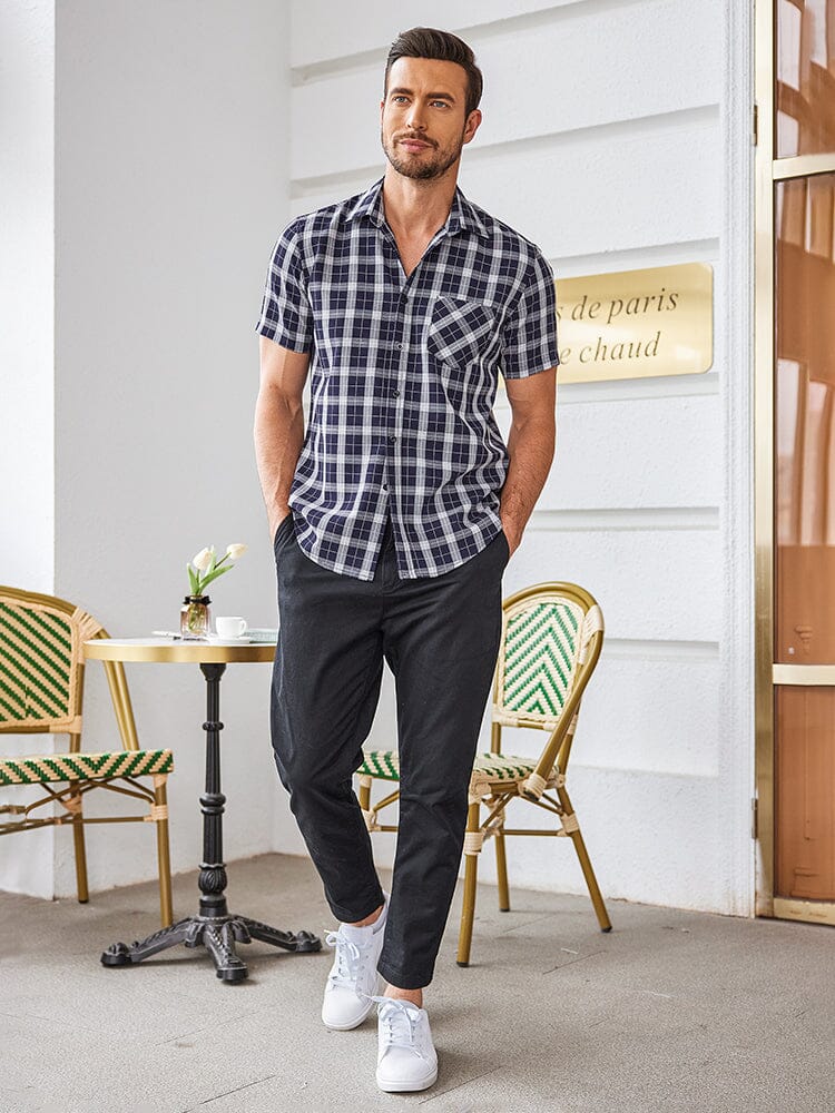 Casual Short Sleeve Plaid Shirt (US Only)