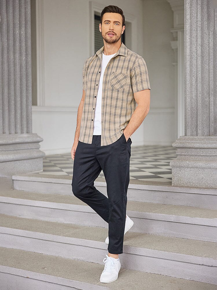 Casual Short Sleeve Plaid Shirt (US Only)