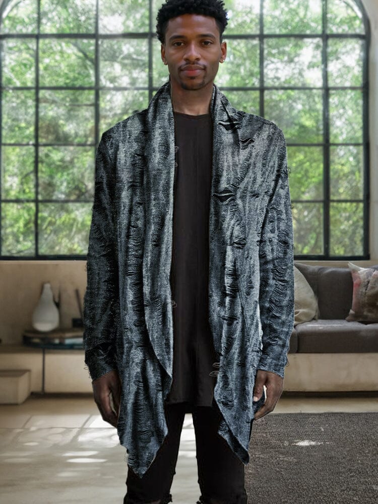 Stylish Shawl Collar Textural Cardigan