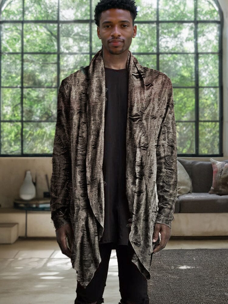 Stylish Shawl Collar Textural Cardigan