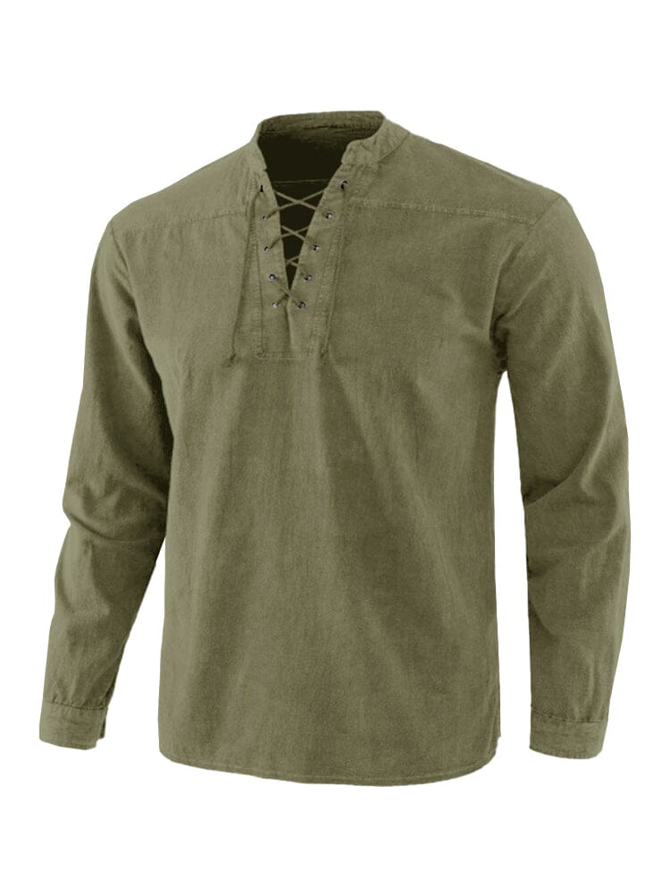Coofandy V Neck Long Sleeves Shirt