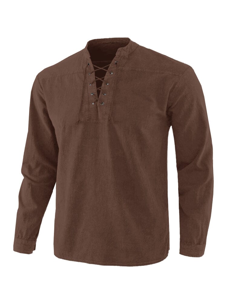 Coofandy V Neck Long Sleeves Shirt