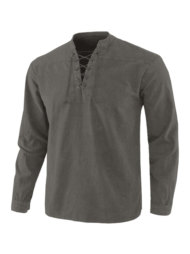 Coofandy V Neck Long Sleeves Shirt
