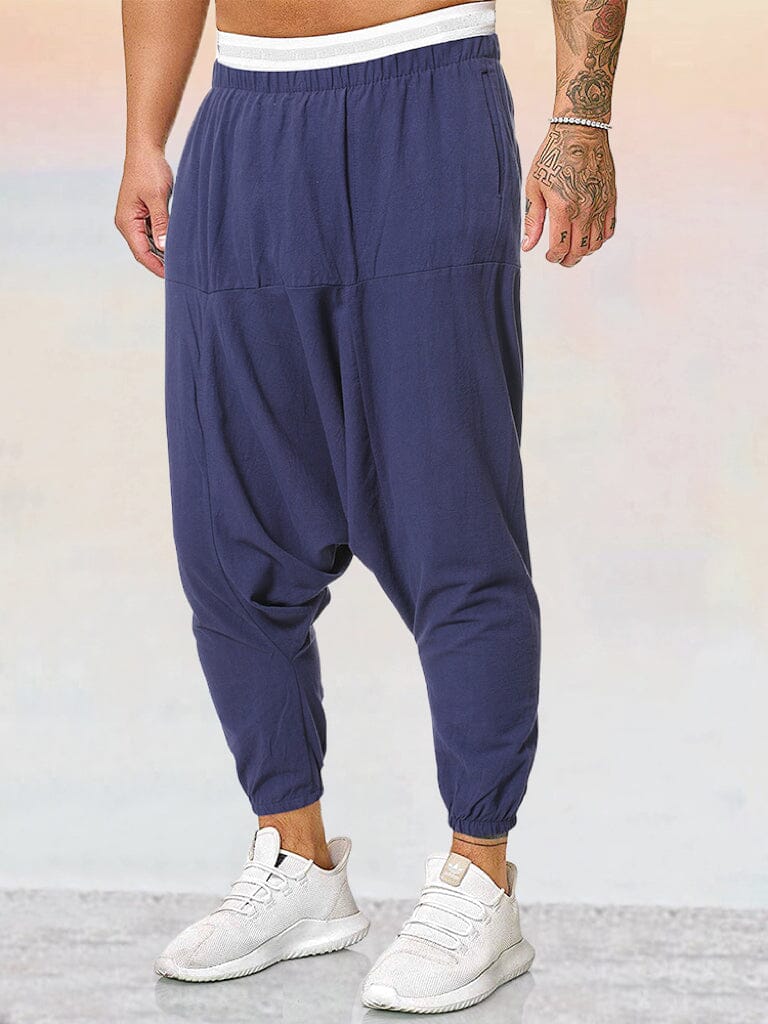 Cotton Linen Solid Color Harem Pants