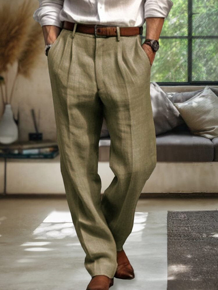 Soft Straight-Leg Cotton Linen Hose