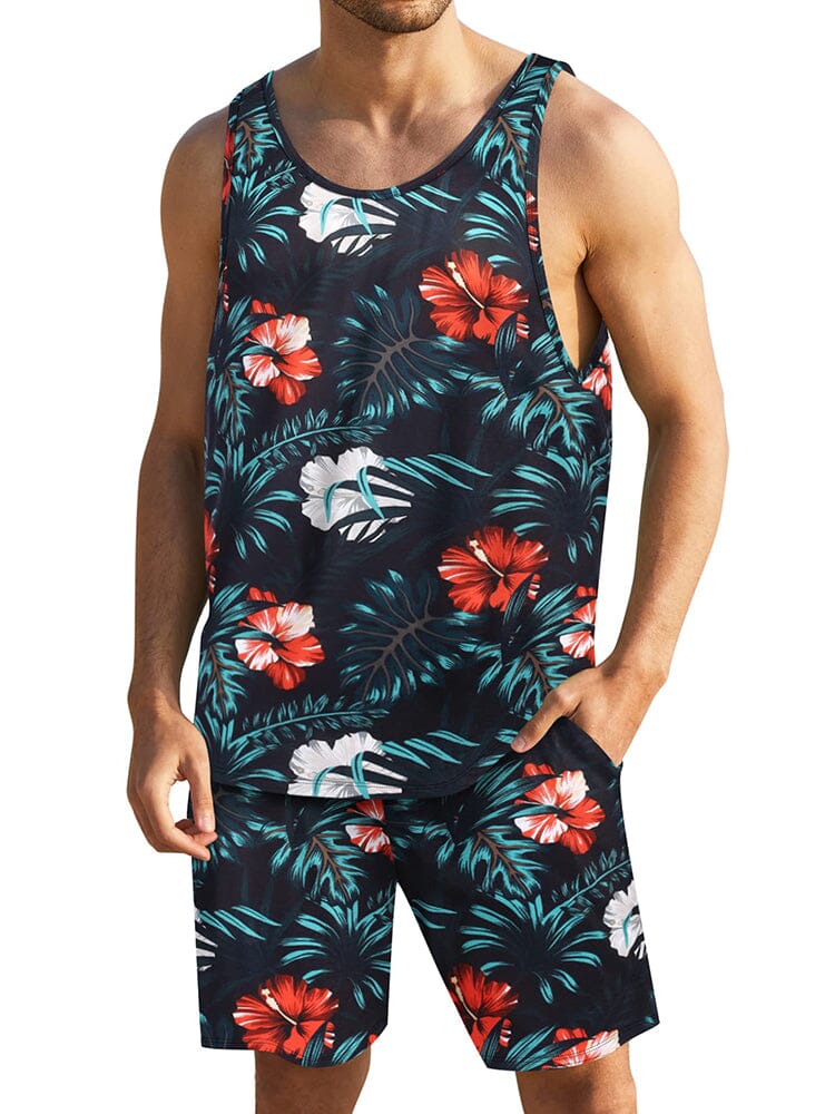 Hawaiian Floral Tank Top Holiday Set (US Only)