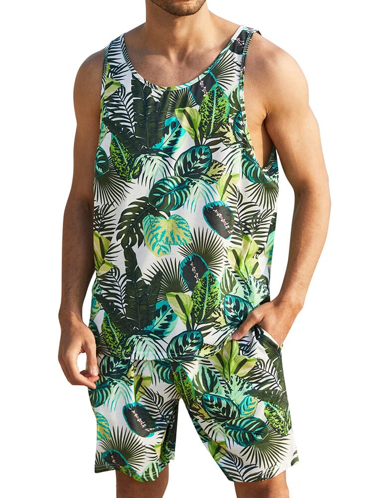 Hawaiian Floral Tank Top Holiday Set (US Only)