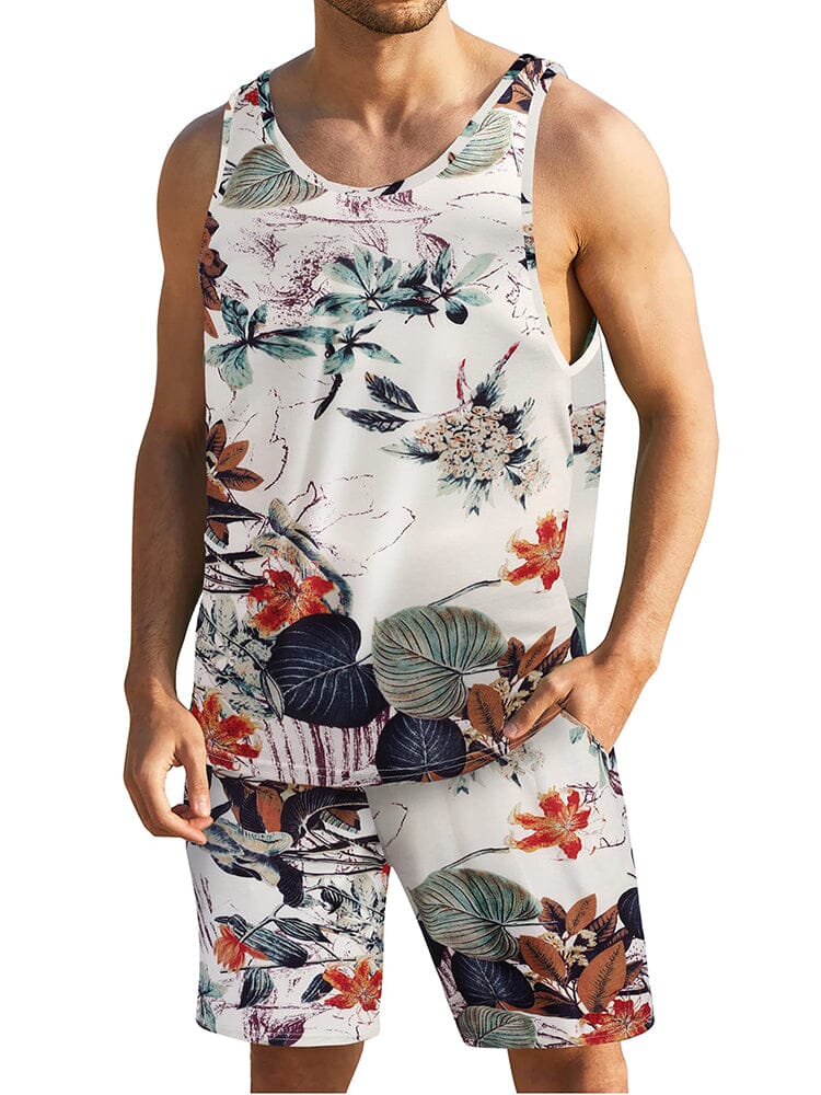 Hawaiian Floral Tank Top Holiday Set (US Only)